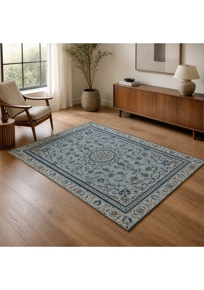Kartela Halı Suma Halı Jüt Taban Dokuma Halı Mavi - 120 X 180 Cm