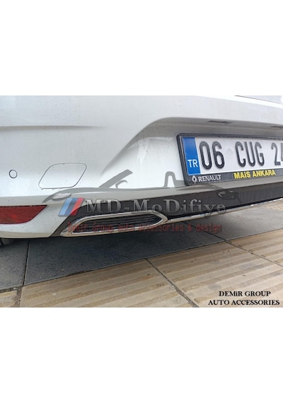Renault Megane 4 Krom Arka Tampon Difüzör Çıtası. 2020 Üzeri