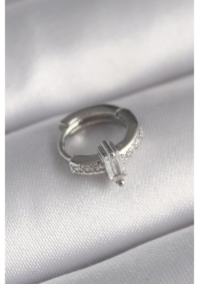 Mey İthalat 316l Çelik Gümüş Renk Zirkon Taşlı Tragus Piercing 26988527