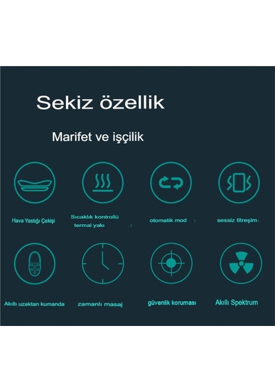 Titreşim Bel Traksiyon Cihazı Termal Terapi Fonksiyon Derin Doku   Sırt Masaj Aleti Turkuaz
