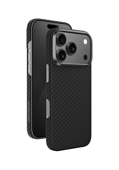 Apple Uyumlu iPhone 17 Pro Kılıf M-safe 1500d Aramid Fiber Amazingthing Titan Max Serisi Kapak Siyah Siyah