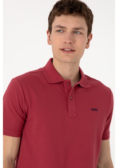 U.S. Polo Assn. Erkek Regular Fit Polo Yaka Vişne Basic Tişört 50306007-VR223