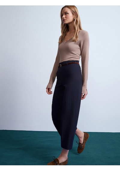 Dilvin 72254 Kemerli Culotte Pantolon-lacivert Lacivert