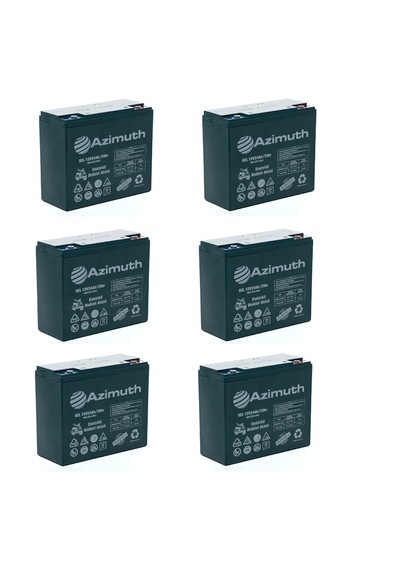 Azimuth 12v 24 Ah Amper Elektrikli Bisiklet Aküsü 6lı Set