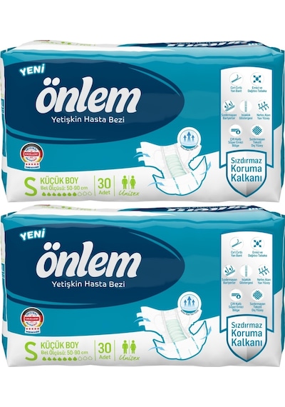 Önlem Hasta Bezi Bel Bantlı Tekstil Yüzey Small Küçük 60 Adet