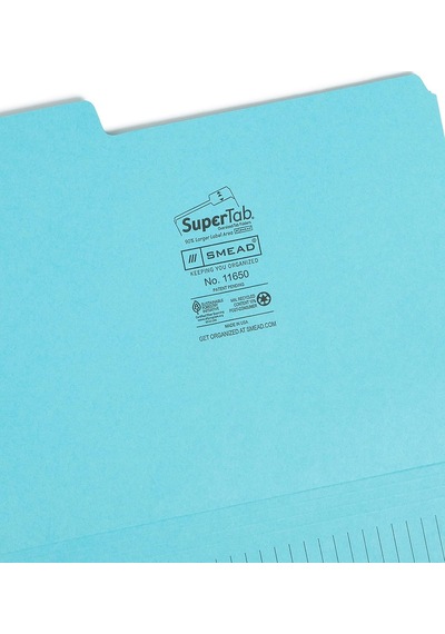 Smead Supertab Notes Folder, Büyük Boy 1/3 Kesim Tableti, Harf Boyutu, Çeşitli Renkler, Paket Başına 12 11650 Genel