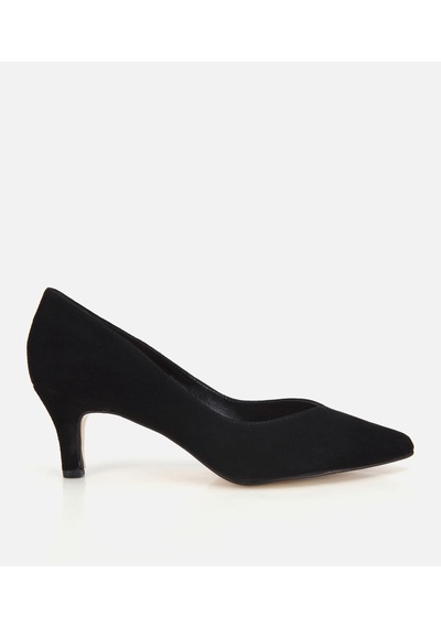 Hotiç Kadın Süet Deri Siyah Kısa Topuklu Stiletto 01ayh321890a100 01ayh321890a100 Siyah
