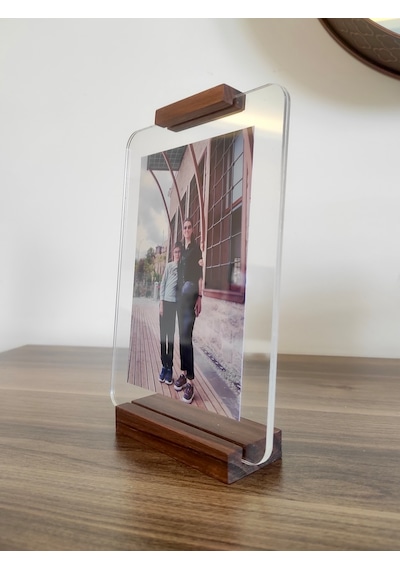 Ceviz Ağacından Yüzer Fotoğraf Çerçevesi - Yatay Ve Dikey Kullanım 10x15 Fotoğraflara Uygun