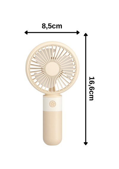 Taşınabililir Mini Usb Şarjlı 3 Kademeli El Masaüstü Vantilatör Fan Soğutucu Ym88214 Kahverengi Açık