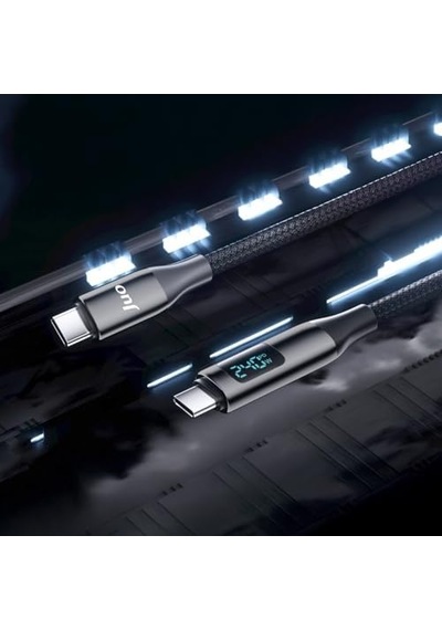 240w Usb 3.1 Gen2 10gbps E-mark Çipli Led Display 4k 60hz Görüntü Ve Type-c Hızlı Şarj Kablosu 2 Metre