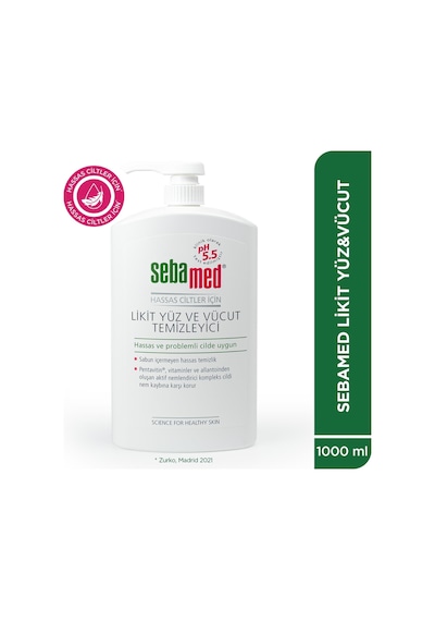 Sebamed Hassas Ciltler İçin Pentavitin İçerikli Nemlendirici Etkili Yüz ve Vücut Temizleme Jeli 1000 ML