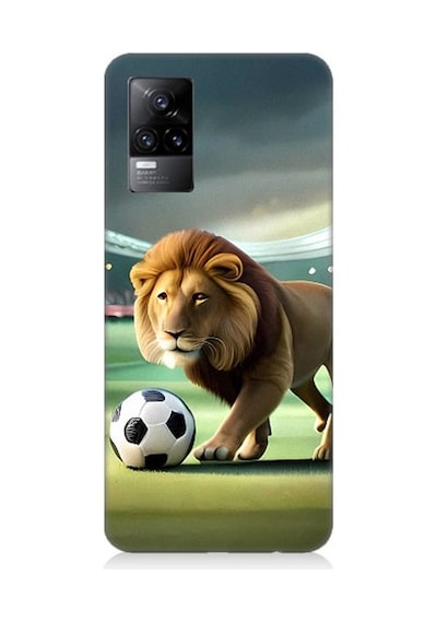 Vivo V21e Uyumlu Gol Atan Aslan Desenli Silikon Kılıf