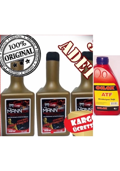 Manbor Dizel Yakıt Katkısı 3 Adet+Atf Direksiyon Yağı 900Ml