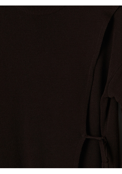 Lcw Modest Kahverengi Bisiklet Yaka Kadın Triko Tunik