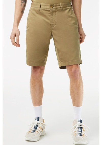 Lacoste Men's Slim Fit Organic Cotton Bermuda Shorts Erkek Dar Kesim Pamuk Bermuda Şort Bej
