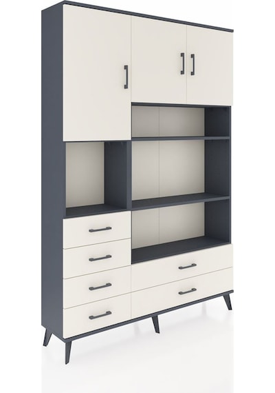 Arges Dolap 9 Raflı 6 Çekmeceli 3 Kapaklı 132x30x195 Antrasit-aytaşı/aytaşı Aytası/aytası Arges Dolap 9 Raflı 6 Çekmeceli 3 Kapaklı 132x30x195 Antrasit-aytaşı/aytaşı Aytası/aytası