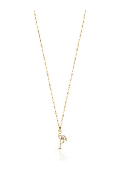 Cosar Sılver 925 Ayar Gümüş Taşlı Pelıken Kolye Gold