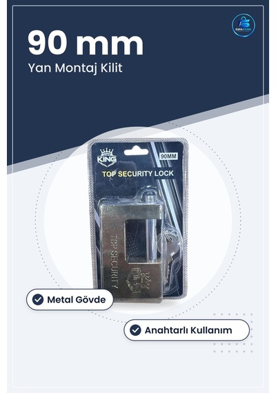 Yandan Kilit 90 Mm Güvenlik Kilidi Kapı Anahtarlı Metal Yan Monta
