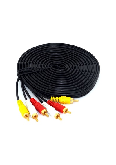 6 Metre Hazır Cctv Av Gold Kablo 3 Rca/3 Rca Erkek