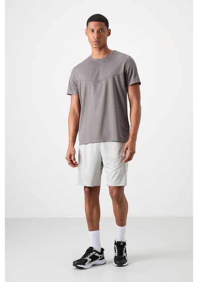 Tommy Life Koyu Gri Polyester Nefes Alan Dokulu İnce Esnek Standart Fit Erkek Performans T-shirt - 88391 Koyu Gri
