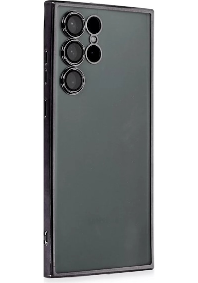 Newface Samsung Galaxy S22 Ultra Kılıf Razer Lensli Silikon - Siyah