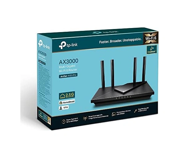 Archer Ax55 Pro, Ax3000 Mbps 2.5g Portlı Multi-gigabit Wi-fi 6 Router