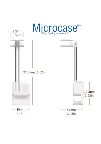Microcase Yapışkanlı Monte Ayarlanabilir Saç Kurutma Fön Makinası Askılığı Al5454 Siyah