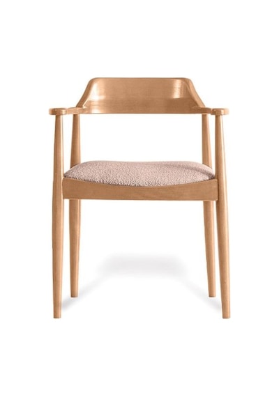 Lines İskandinav Ahşap Sandalye Natural - Krem