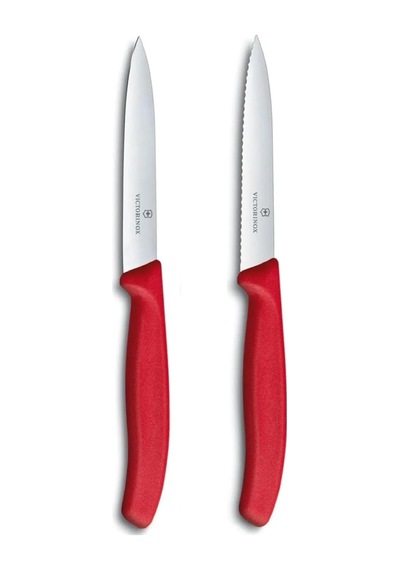 Kırmızı Bıçak Seti 2'li 10 Cm, Tek Ebat
