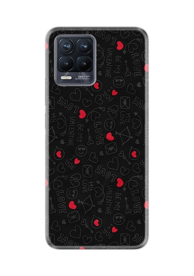Realme 8 - 8 Pro Kılıf Boutique Baskılı Resimli Siyah Kalp Ve Ok Pcode -064