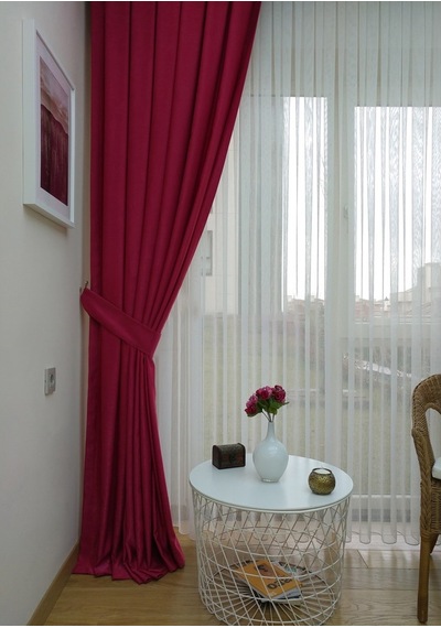 Evdepo Home Fuşya Soft Fon Perde Tek Kanat Fuşya
