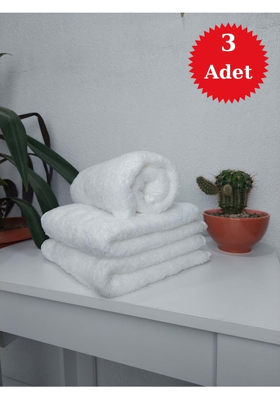 Beyaz Kuaför Havlusu 3'lü Set 50 x 90 CM Mikrofiber Boya Tutmaz Hijyenik Havlu