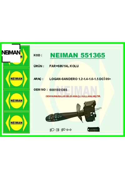 Far Sınyal Kolu Logan-sandero 1.2-1.4-1.6-1.5 Dci 09 6001551365