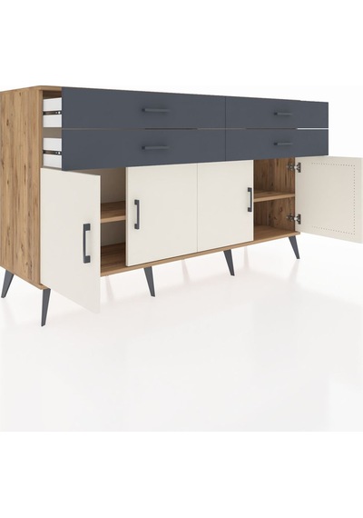 Hyperion Konsol 2 Raflı 4 Çekmeceli 8 Kapaklı 176x44x99 Çam-aytaş Çam-aytaşı/antrasit Hyperion Konsol 2 Raflı 4 Çekmeceli 8 Kapaklı 176x44x99 Çam-aytaş Çam-aytaşı/antrasit