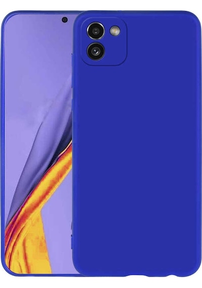 Kilifone - Samsung Uyumlu Galaxy A03 - Kılıf Mat Renkli Esnek Premier Silikon Kapak - Saks Mavi