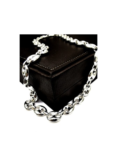 Omar Silver Unisex Gemici Arpa 14Mm Gümüş Kolye Zincir
