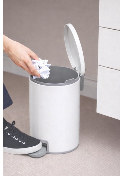 Primanova Cigo Compact 3 Lt Banyo Mutfak Ofis Çelik Çöp Kovası - Mat Beyaz