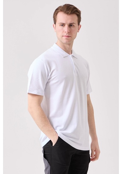 Galanthus Polo Yaka T-shirt - Pamuklu, Nefes Alabilir, Klasik Tasarım Beyaz