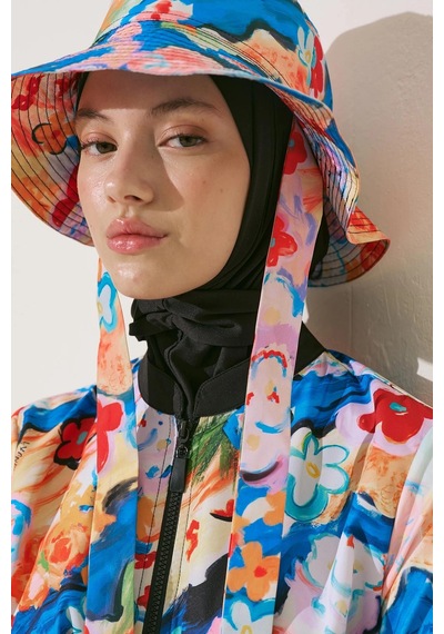Manuka Bağlamalı Bucket Şapka Color Brush Çok Renkli