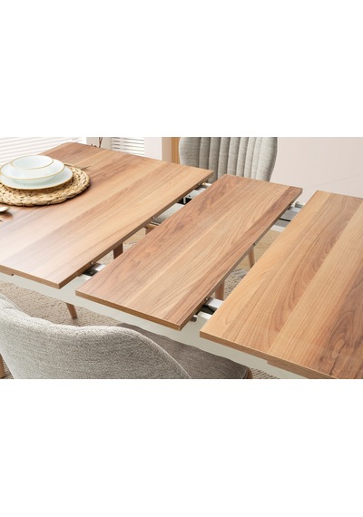 Antik Yemek Masası+6 Sandalye Bej