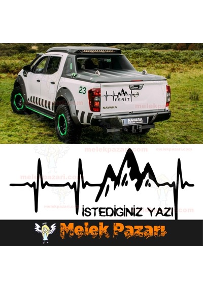 Nabız Atışı Dağ Istediğiniz Yazı Oto Sticker