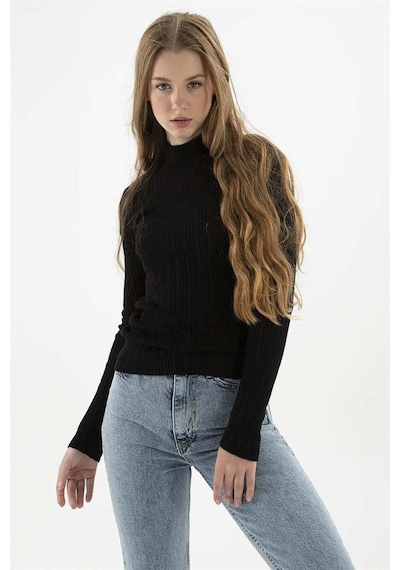 Fashion Friends Kadın Yarım Balıkçı Kazak 23k0389k1 Siyah