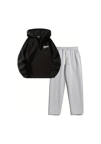 Unisex Oversize Fermuarlı Kapüşonlu Eşofman Altı Joger - Fantastic Baskılı Eşofman Takımı Siyah Gri Unisex Oversize Fermuarlı Kapüşonlu Eşofman Altı Joger - Fantastic Baskılı Eşofman Takımı Siyah Gri