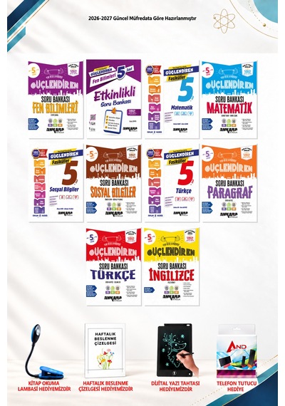 2026-2027 Ankara Yayıncılık 5. Sınıf 10 Kitap Seti - Matematik Fasiküller, Sosyal Bilgiler Fasiküller, Sosyal Bilgiler Soru Bankası, Türkçe Soru Bankası