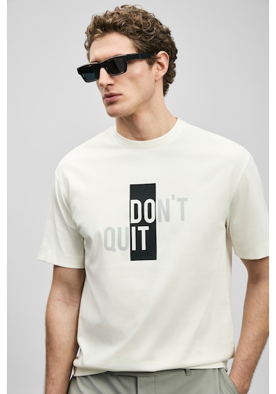 Lufian Carl Modern Grafik T- Shirt Kırık Beyaz Kırık Beyaz 111020285100510