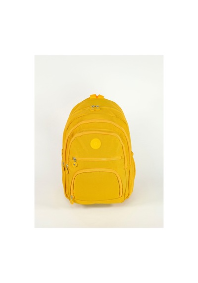 Unisex Su Geçirmez Çok Bölmeli Krinkıl Kumaş Okul Çantası Laptop Çantası Sarı Sarı