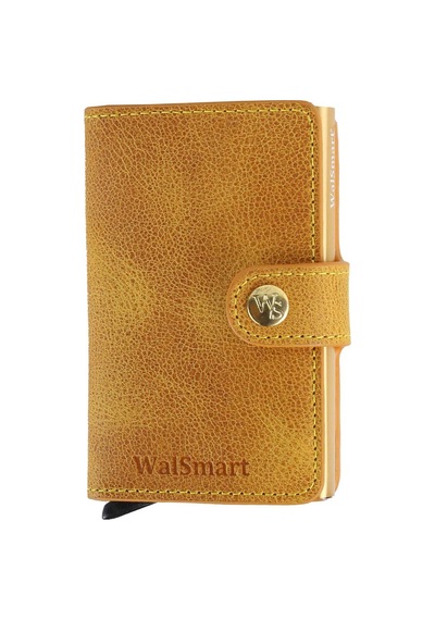 Walsmart Mini Crazy Akıllı Mekanizmalı Deri Cüzdan Sarı