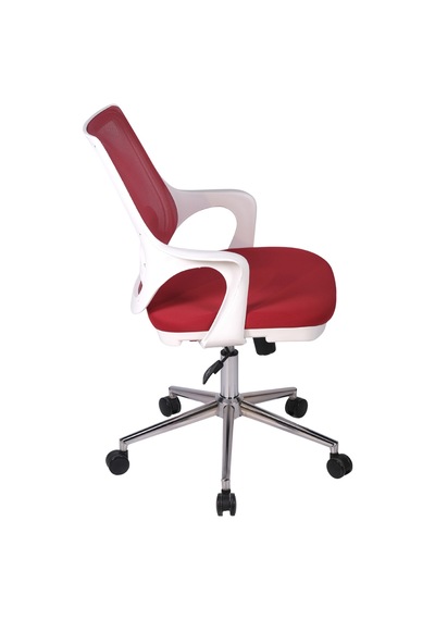Ofisbazaar Buya Beyaz Fileli Çalışma Koltuğu Ergonomik Şef Ve Toplantı Koltuğu Kırmızı Kırmızı
