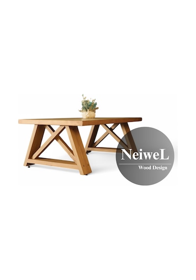 Neiwel Miar Doğal Ahşap Sehpa-70-100 Açık Ceviz