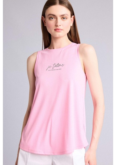 Defacto Relax Fıt Baskılı Bisiklet Yaka Bluz H9289ax26smpn253 Pembe-pn253